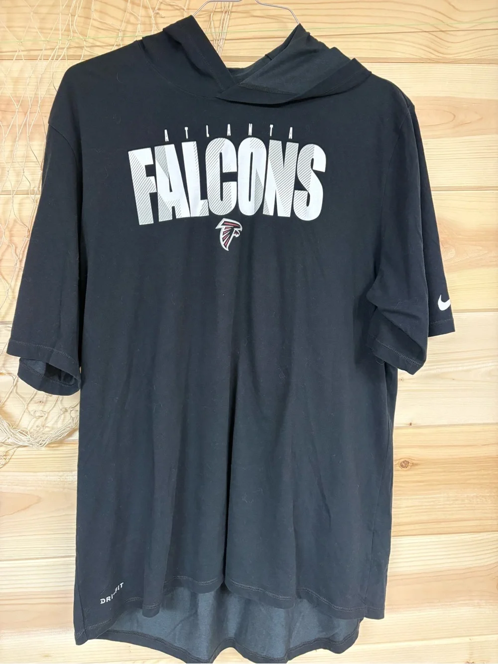 Nike Black Atlanta Falcons Hooded Short-Sleeve Shirt